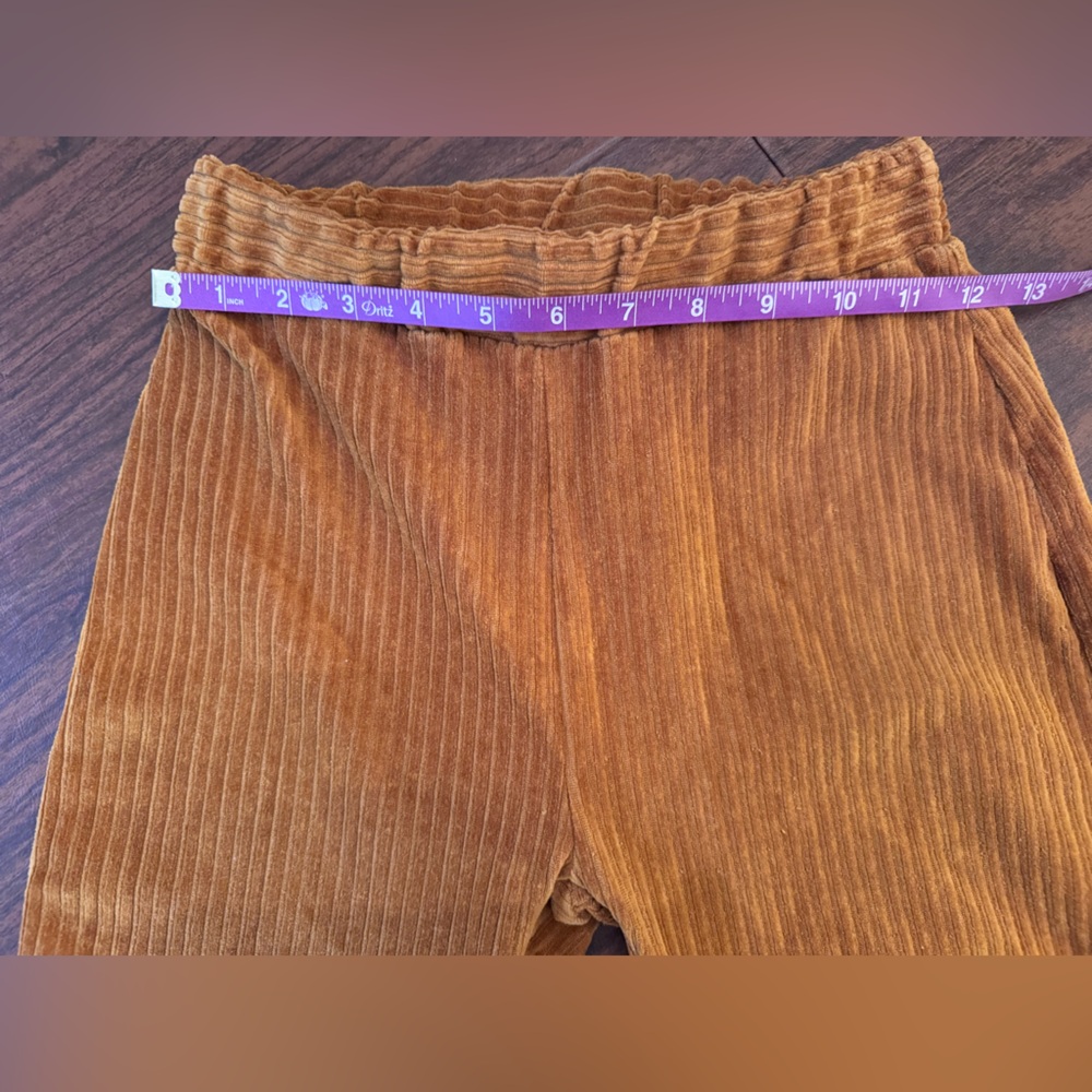 Urban Outfitters Velour Corduroy Ribbed Rust colored Bell bottom Pants Slacks XS - Picture 5 of 9